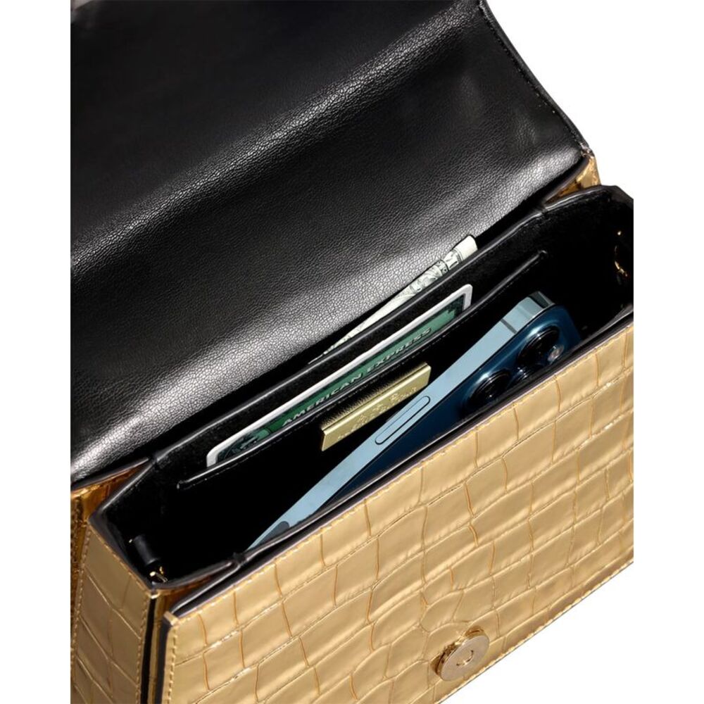 Alexis Bittar Womens Lucite Quad Croc-Embossed Bag Gold - NWT $745 Store Display - Picture 4 of 6